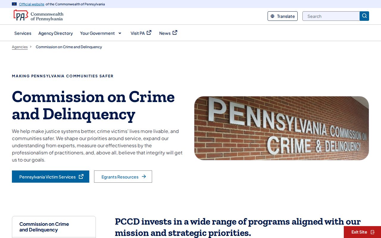 Pennsylvania Commission on Crime and Delinquency context for Littlestown criminal records